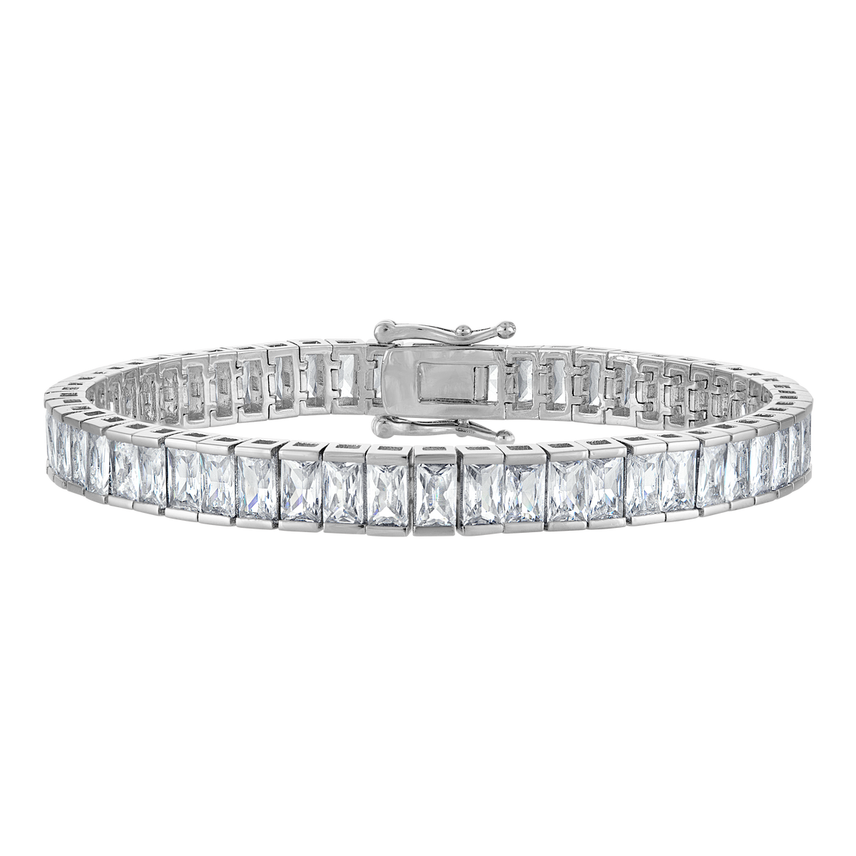Emerald-Cut Bezel Tennis Bracelet