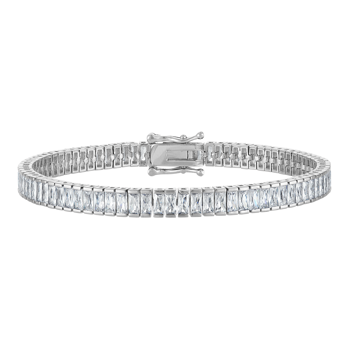 Emerald-Cut Bezel Tennis Bracelet