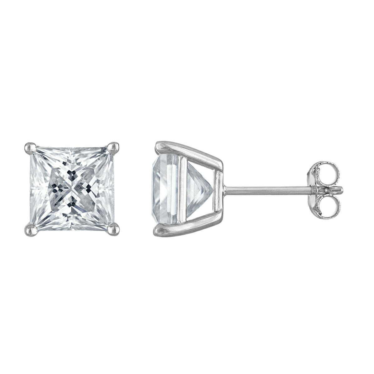 Princess-Cut Moissanite Studs
