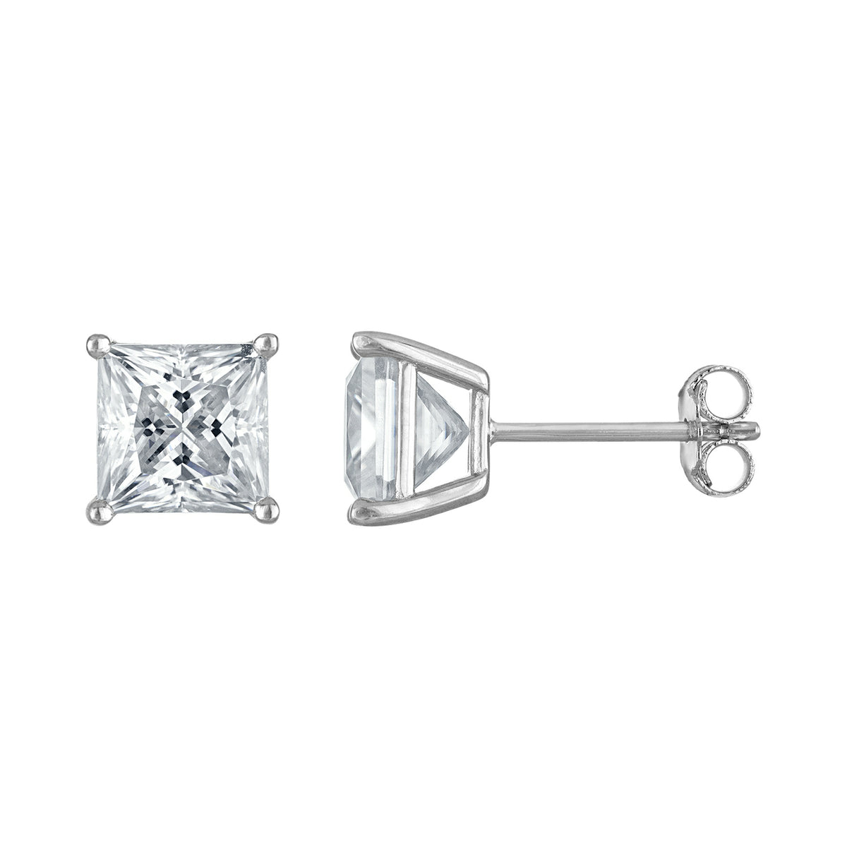Princess-Cut Moissanite Studs