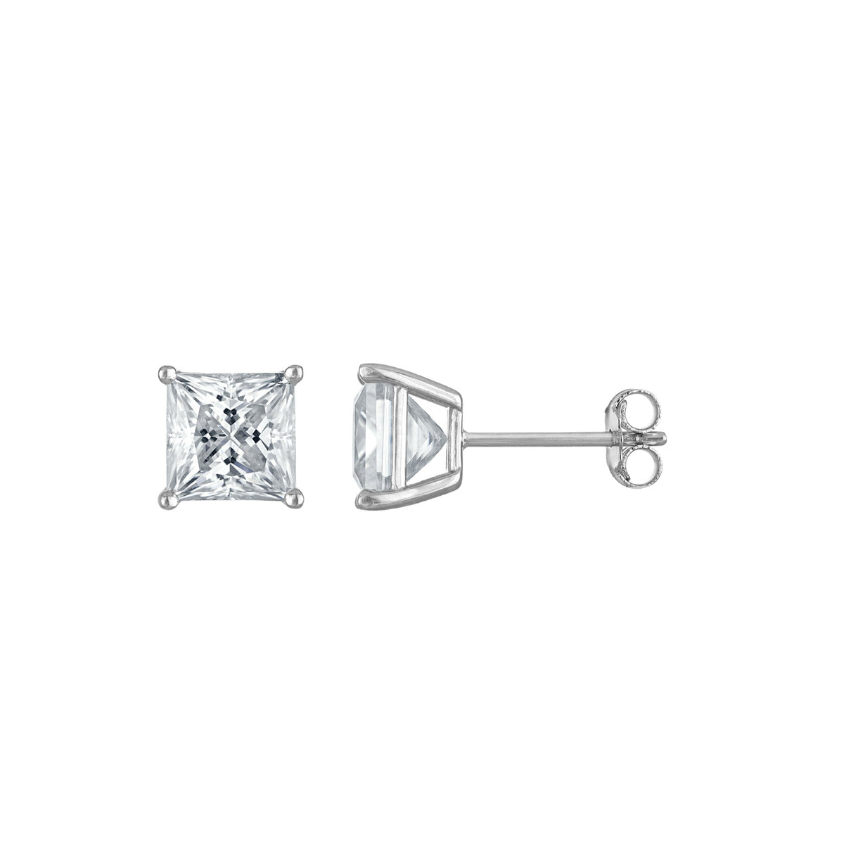 Princess-Cut Moissanite Studs