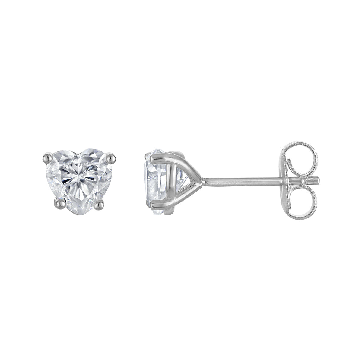 Heart Moissanite Studs