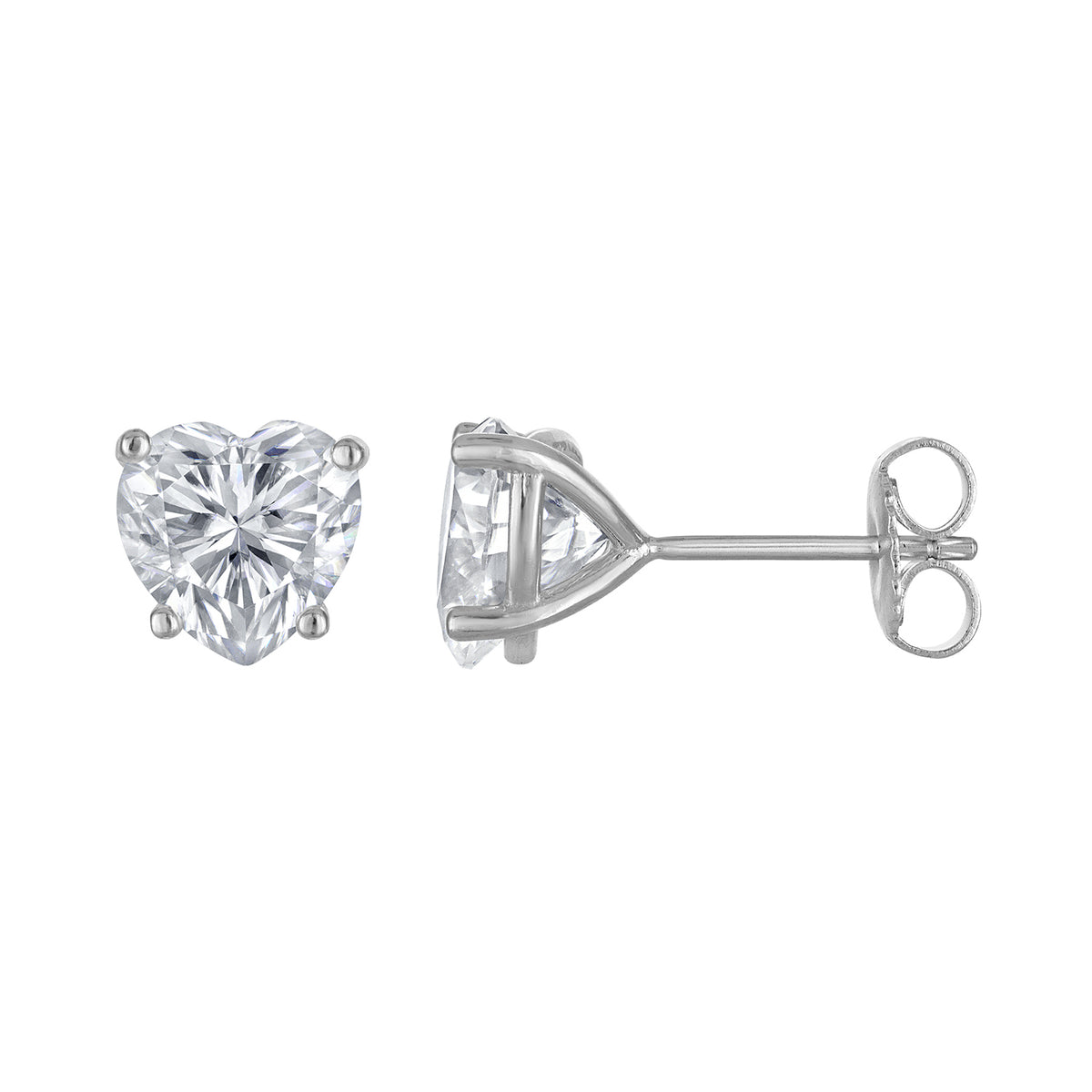 Heart Moissanite Studs
