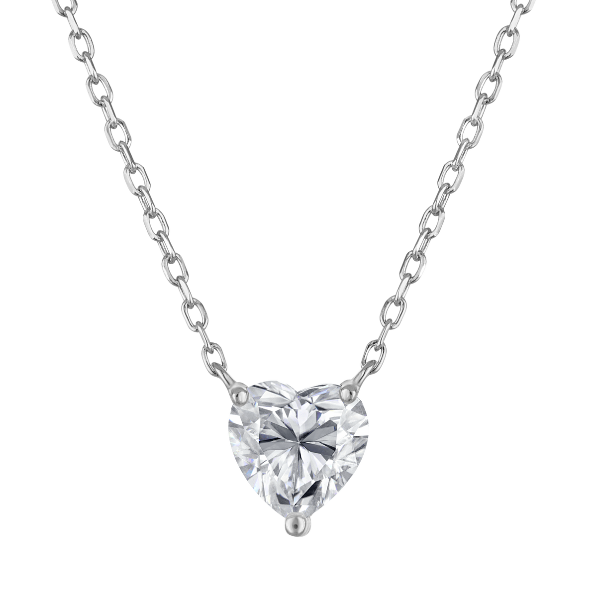 Heart Moissanite Necklace, 1 ct