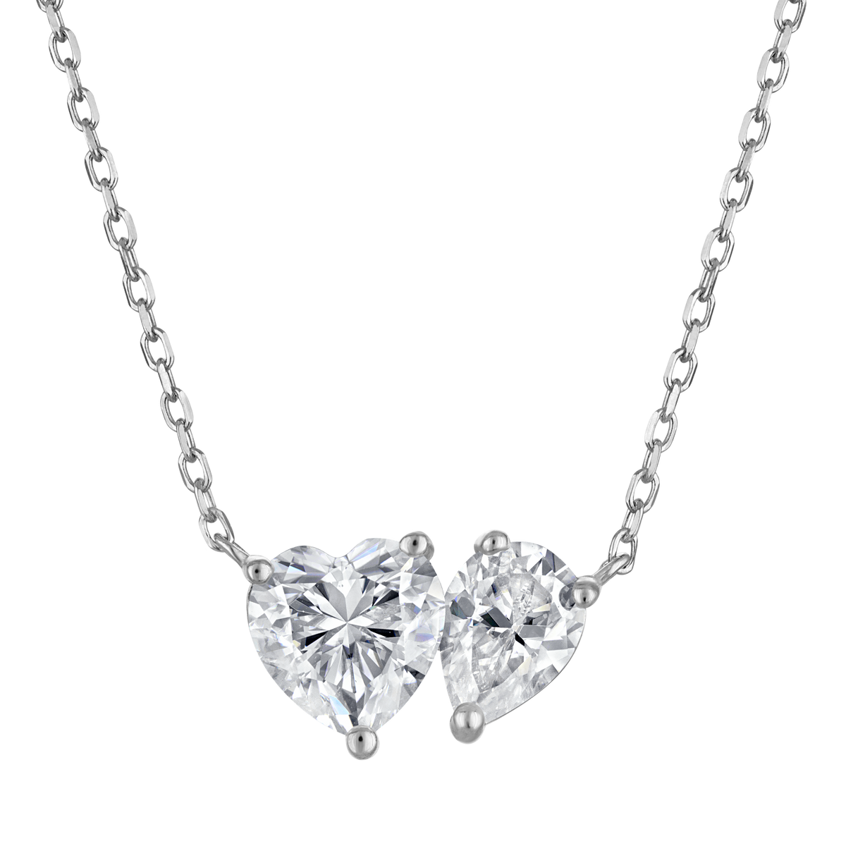 Heart & Pear Moissanite Necklace