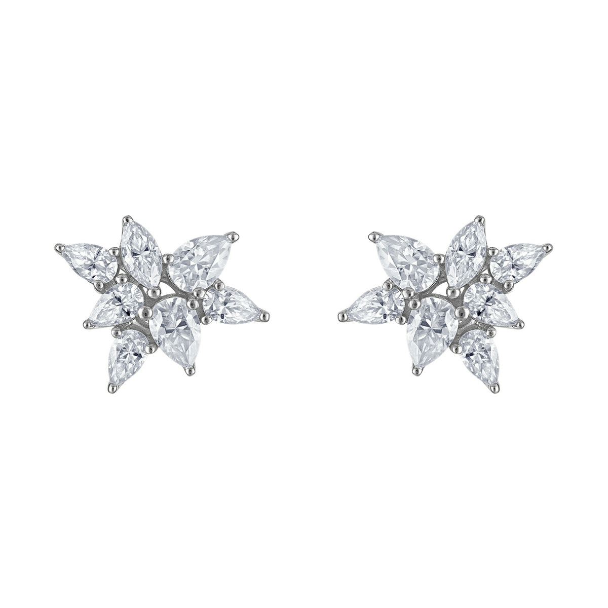 Petite Moissanite Cluster Earrings