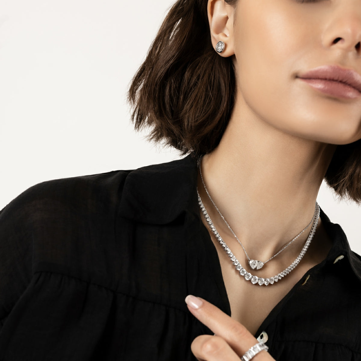 Heart & Pear Moissanite Necklace