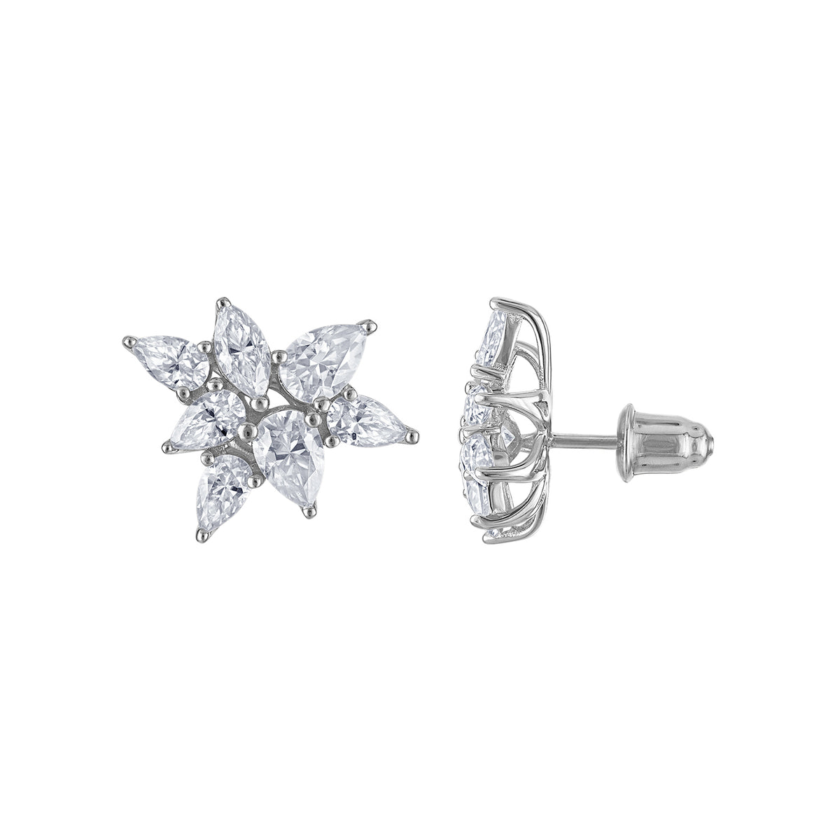 Petite Moissanite Cluster Earrings