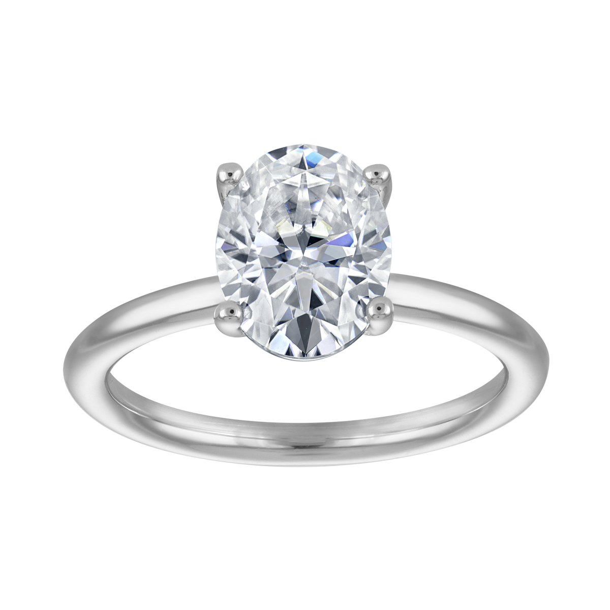 Oval Moissanite Solitaire Ring, 2 ct