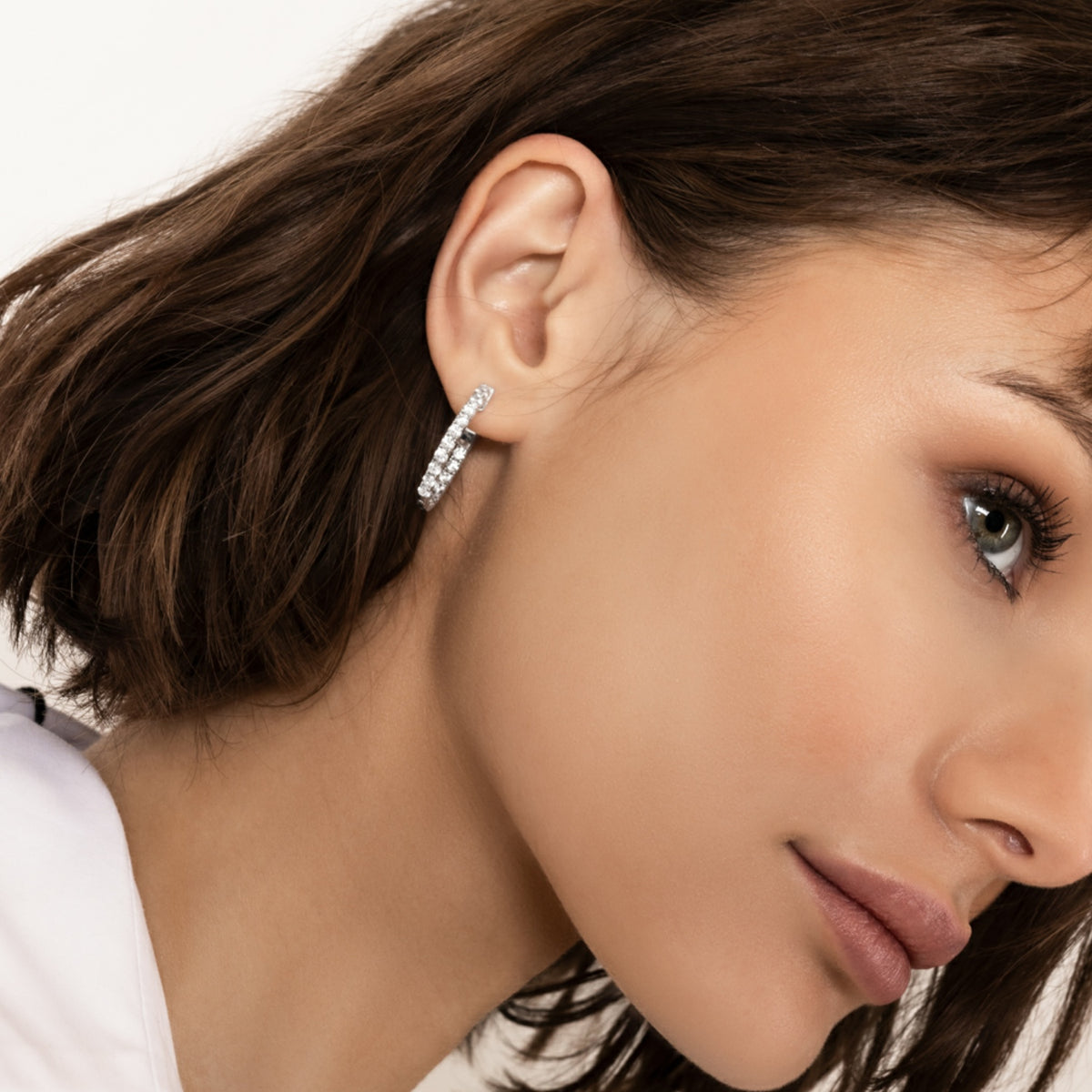 Inside-Out Moissanite Hoops