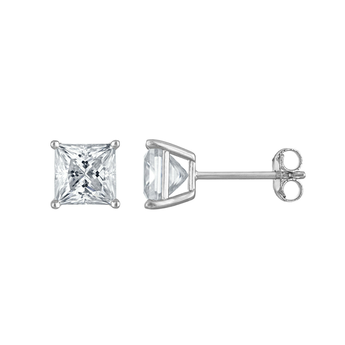 Princess-Cut Moissanite Studs
