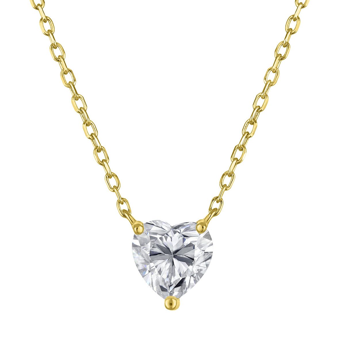 Heart Moissanite Necklace, 1 ct