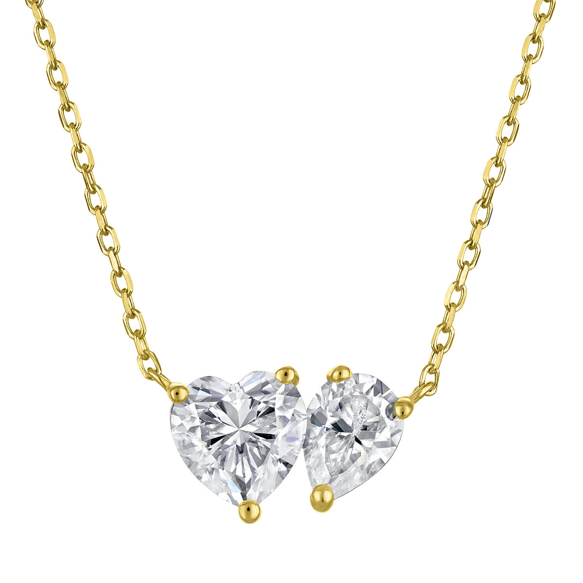 Heart & Pear Moissanite Necklace