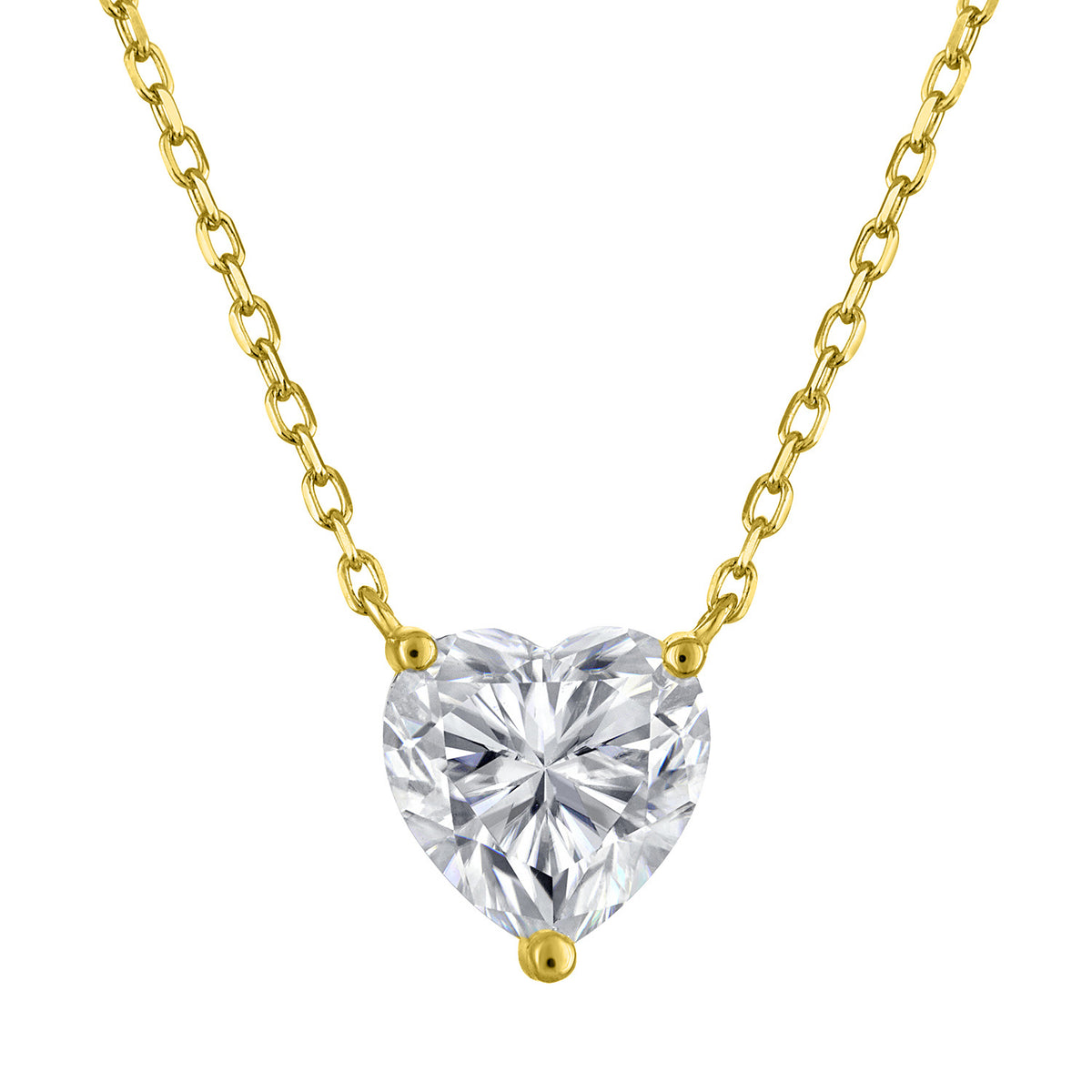 Heart Moissanite Necklace, 2 ct