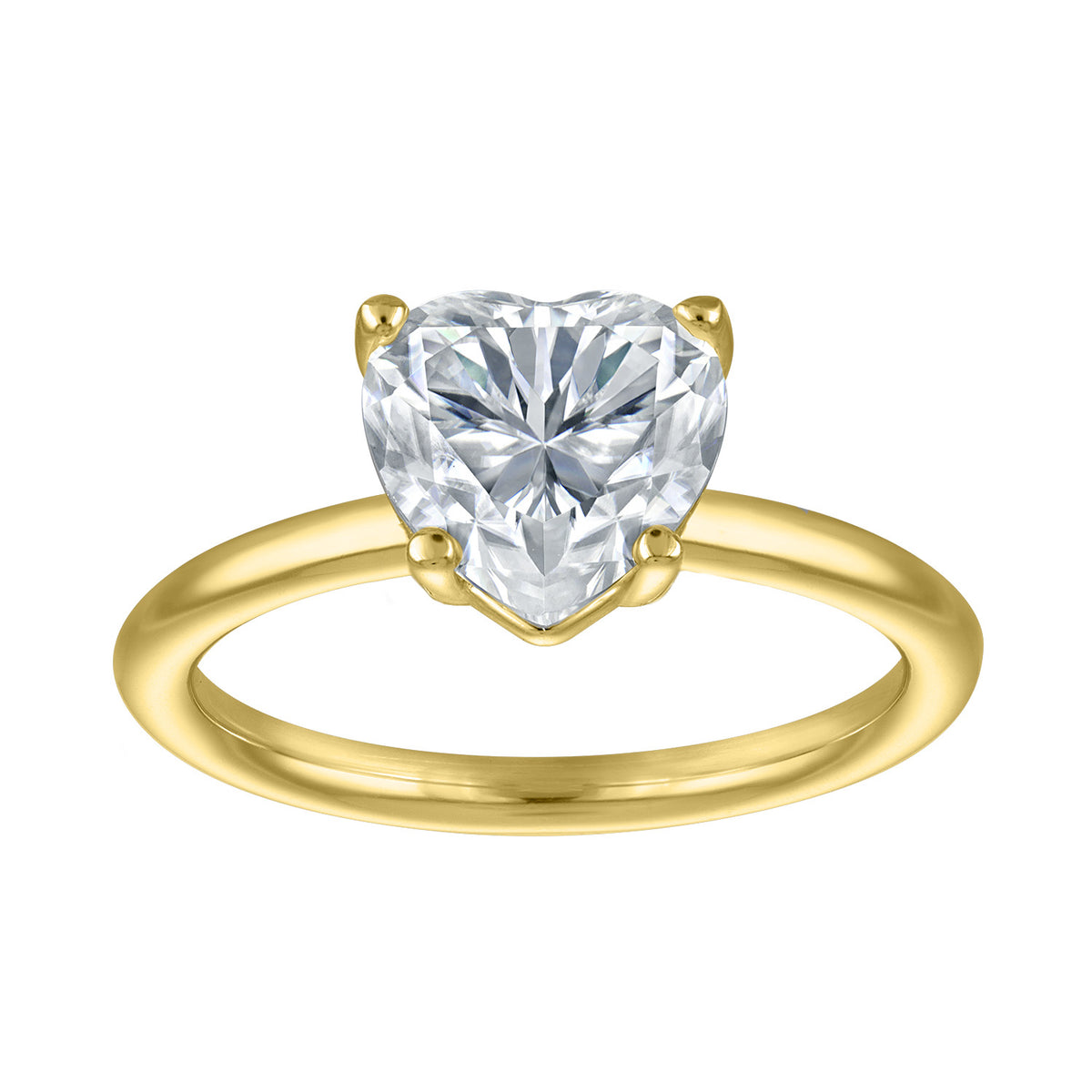 Heart Moissanite Solitaire Ring, 2 ct