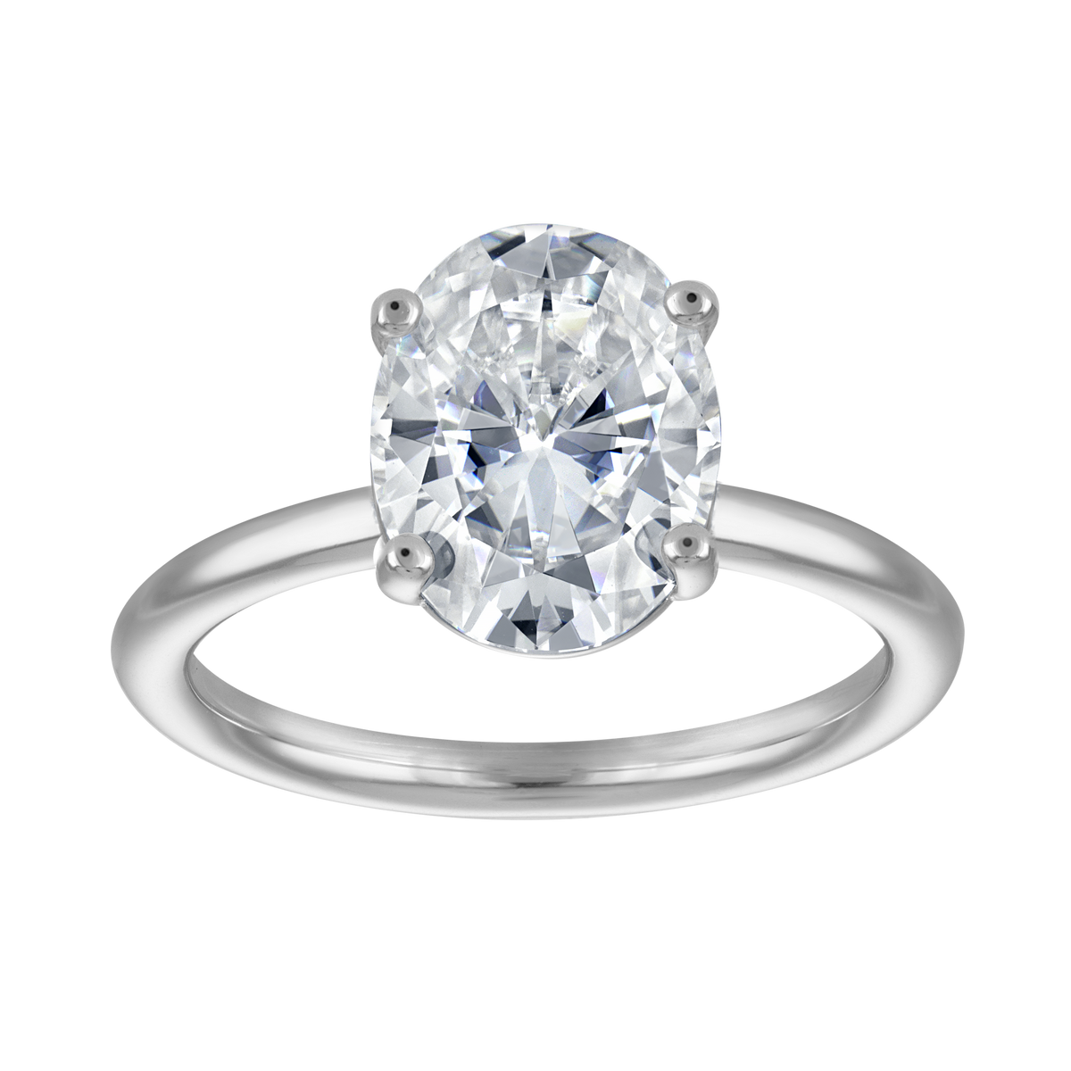 Oval Moissanite Solitaire Ring, 2.5 ct