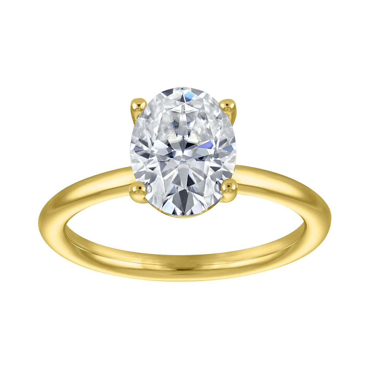 Oval Moissanite Solitaire Ring, 2 ct