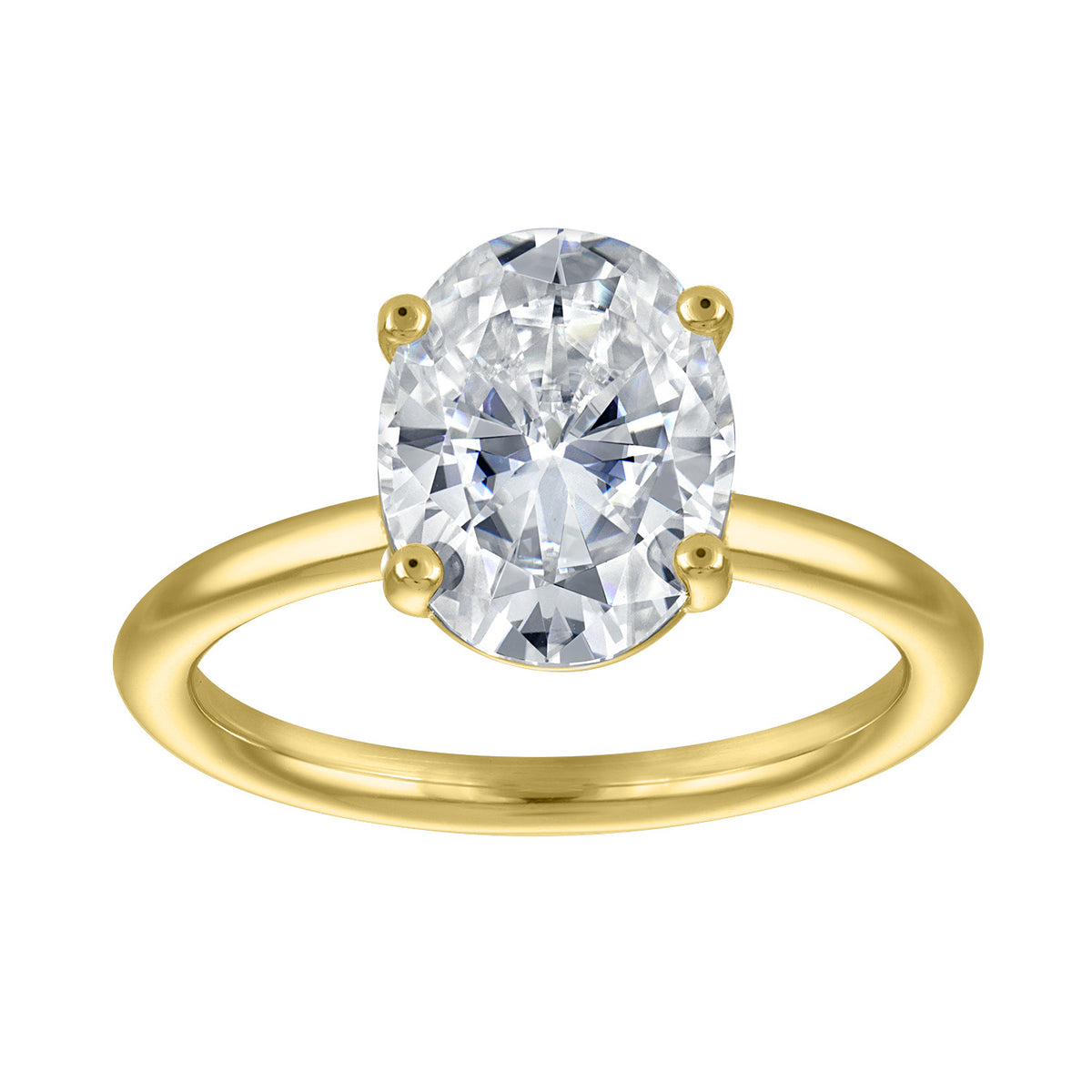 Oval Moissanite Solitaire Ring, 2.5 ct