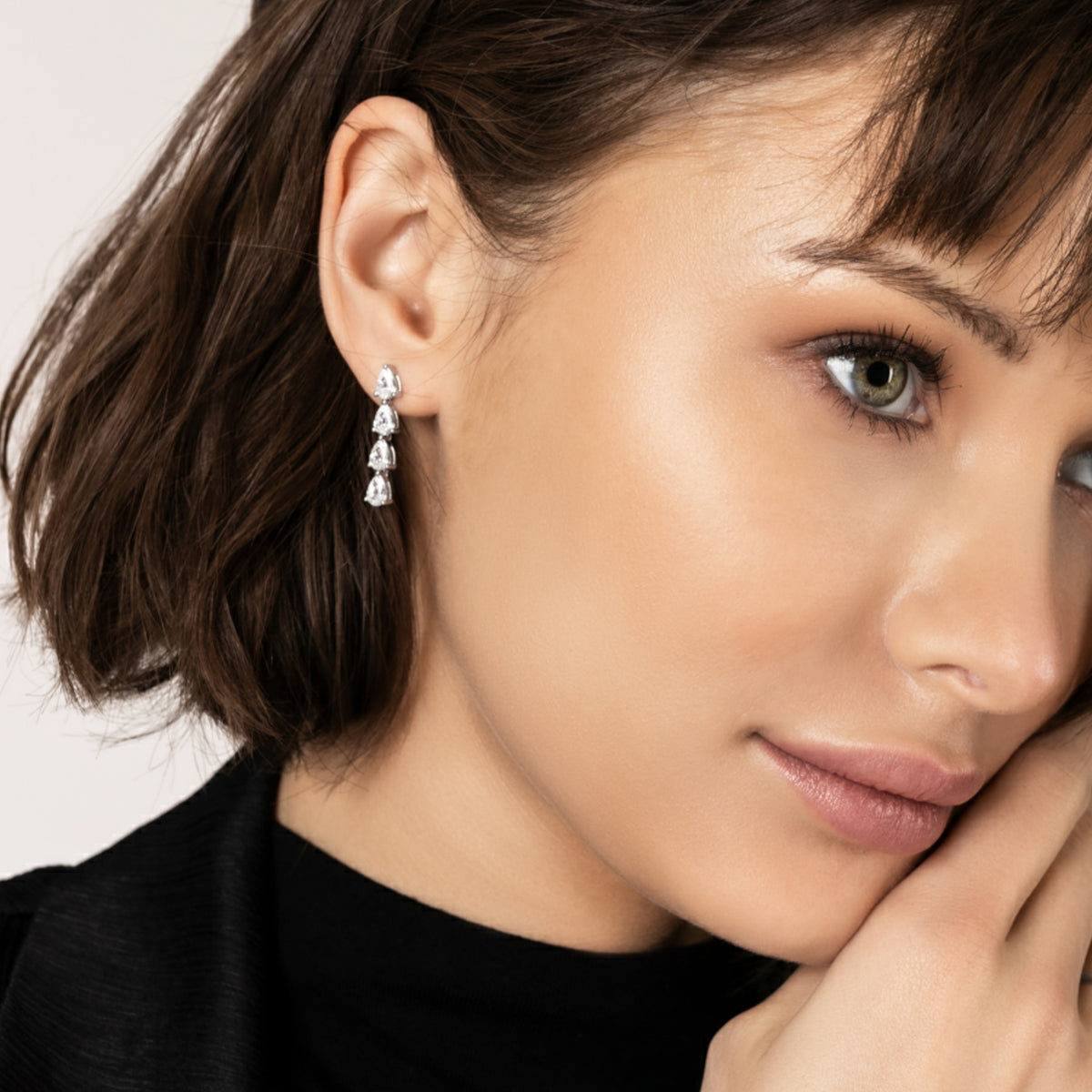 Pear Drop Moissanite Earrings